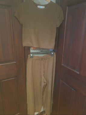 FP Beach Brown Ribbed Two Piece